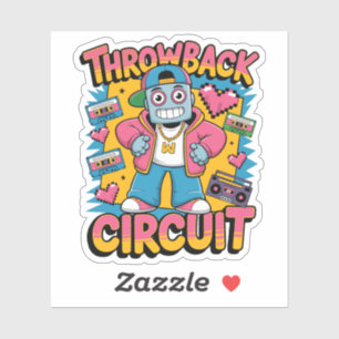 Retro Robot 90s Hip Hop Design – Fun Cartoon Throw