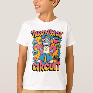 Retro Robot 90s Hip Hop Design – Fun Cartoon Throw T-Shirt