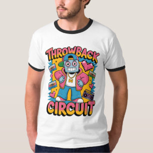 Retro Robot 90s Hip Hop Design – Fun Cartoon Throw T-Shirt