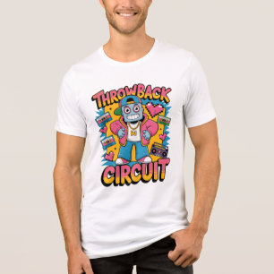 Retro Robot 90s Hip Hop Design – Fun Cartoon Throw Tri-Blend Shirt