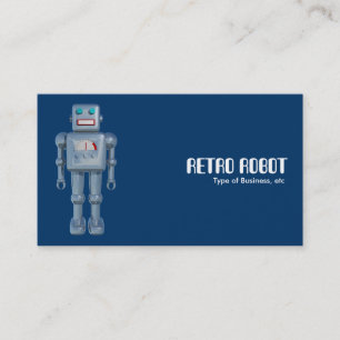 Retro Robot - Blue (Alternating Sides) Business Card