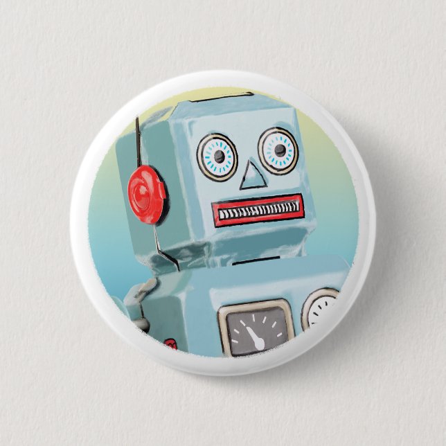 Retro Robot Button (Front)