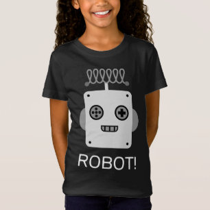 Retro Robot Face with Playful Antenna T-Shirt