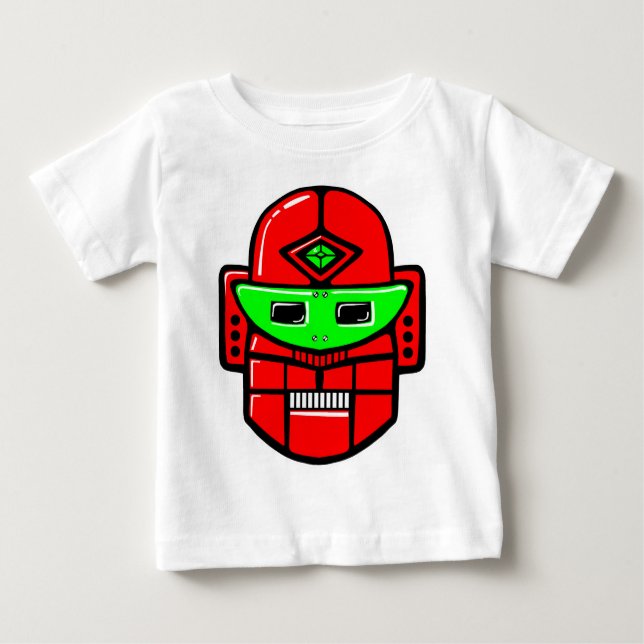 Retro Robot Head - Customised Baby T-Shirt (Front)