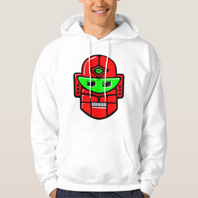 Retro Robot Head - Customised Hoodie (Front)