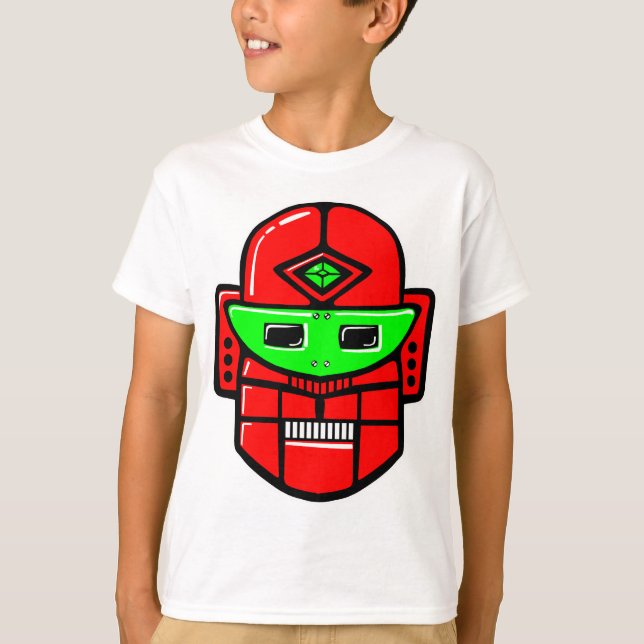 Retro Robot Head - Customised T-Shirt (Front)