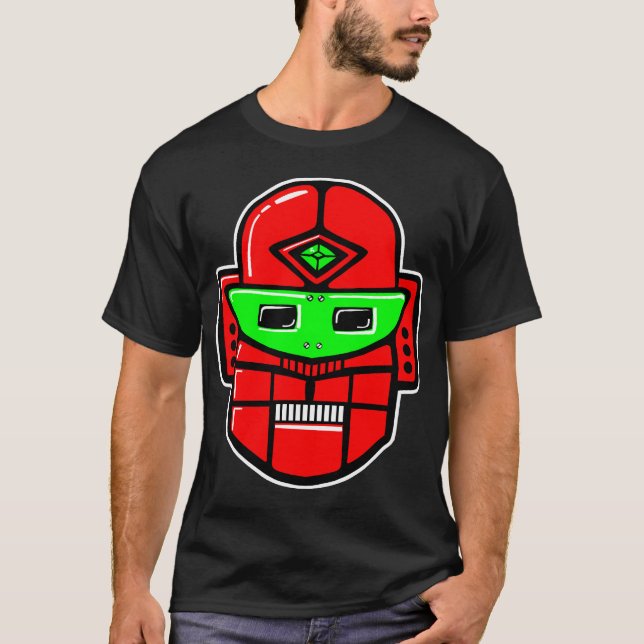 Retro Robot Head - Customised T-Shirt (Front)