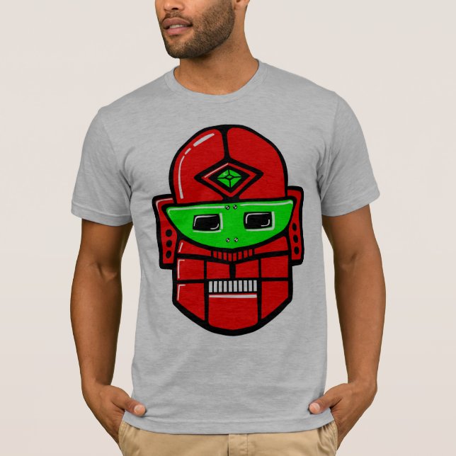 Retro Robot Head - Customised T-Shirt (Front)