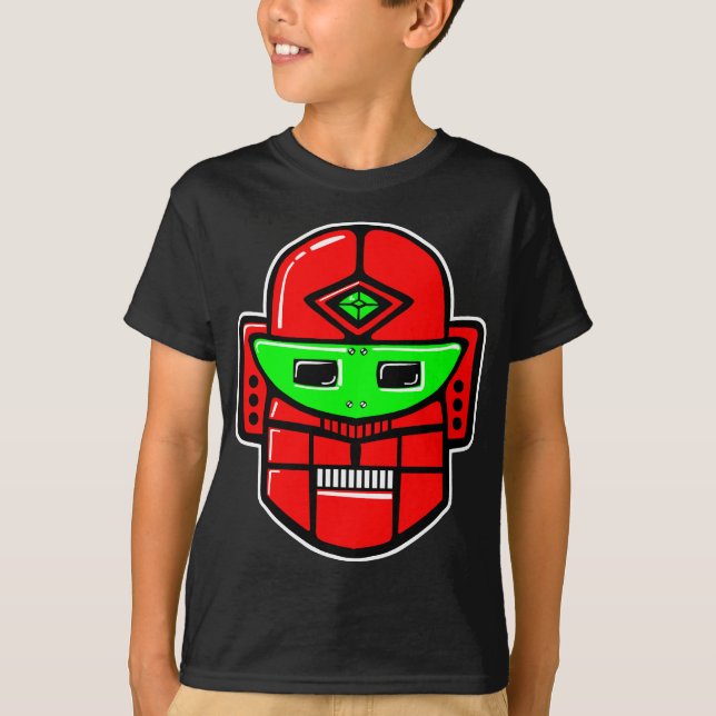 Retro Robot Head - Customised T-Shirt (Front)