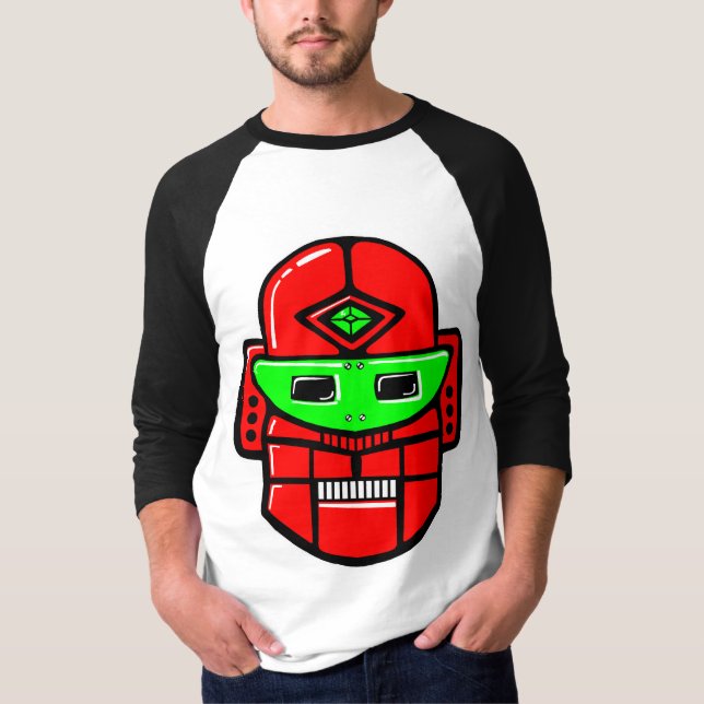 Retro Robot Head - Customised T-Shirt (Front)