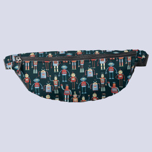 Retro Robot Pattern Bum Bags