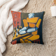 RETRO-ROBOT PLAYING CHESS | COLOURFUL DECORATIVE
