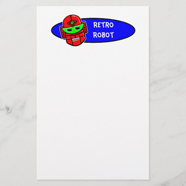 Retro Robot Says Stationery (Front)