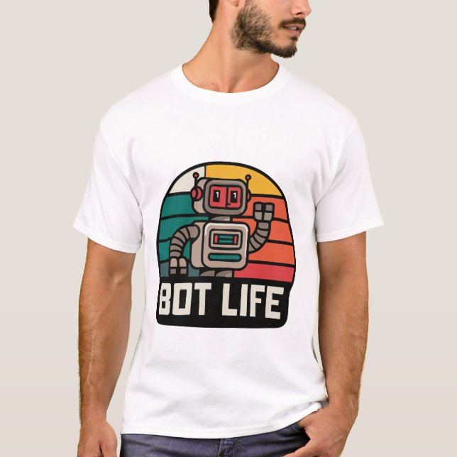 Retro Robot: Vintage Futuristic T-shirt (Front)