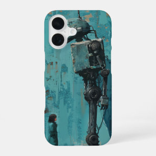 Retro Robot with Girl iPhone 16 Case