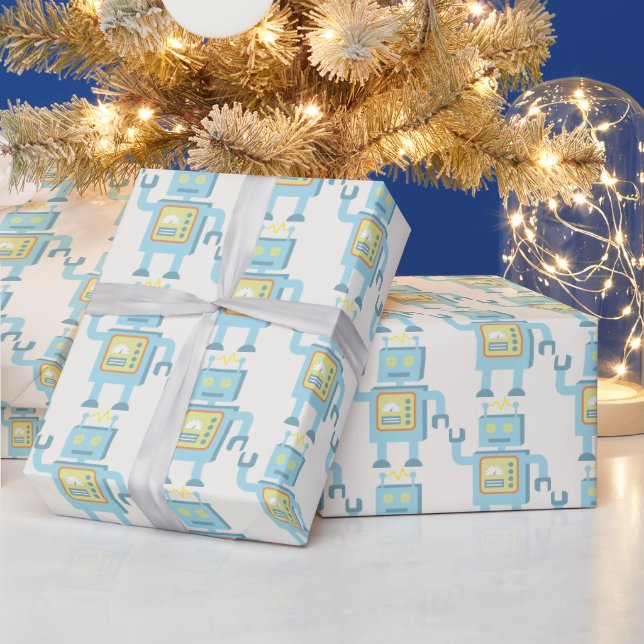 Retro Robot Wrapping Paper (Holidays)