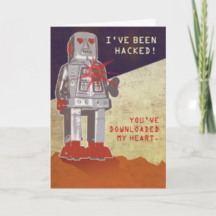 Retro Robot - You've Downloaded My Heart Holiday Card