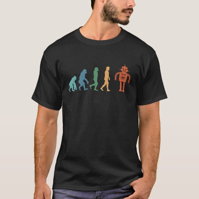 Retro Robots Evolution Robot T-Shirt (Front)