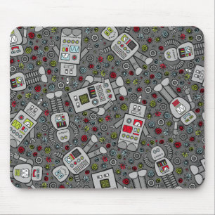 Retro Robots Mouse Pad
