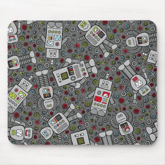 Retro Robots Mouse Pad (Front)