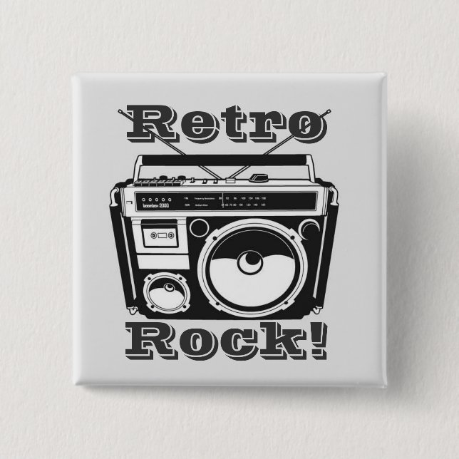 Retro Rock! 15 Cm Square Badge (Front)