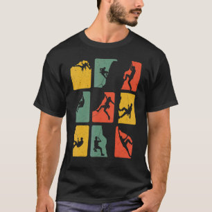 Retro Rock Climber Vintage Climbing Mountains Clim T-Shirt