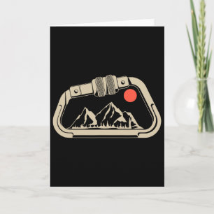 Retro Rock Climbing Bouldering Mountain Carabiner Card