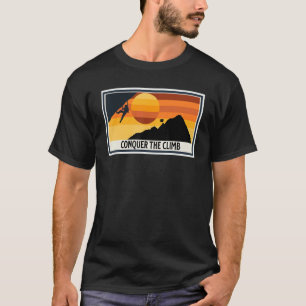 Retro Rock Climbing Conquer The Climb For Men Bo T-Shirt
