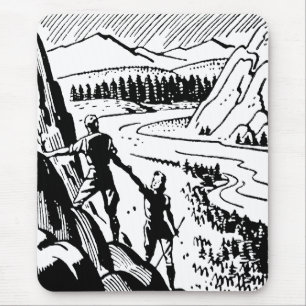 Retro Rock Climbing Mouse Pad