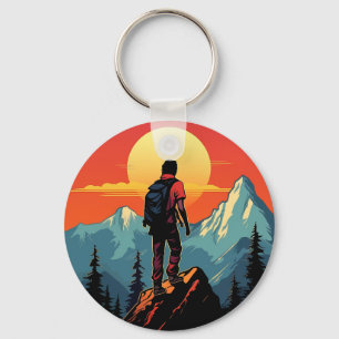 Retro Rock Climbing Vintage Climber Gift Key Ring