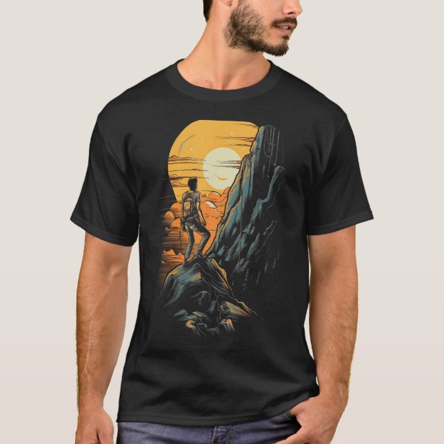 Retro Rock Climbing Vintage Climber Graphic Tees f (Front)