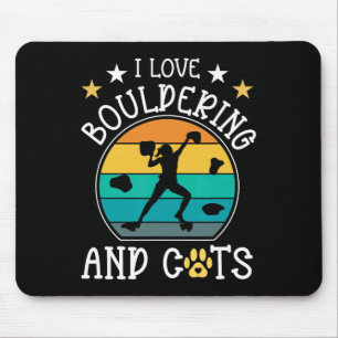 Retro Rock Climbing Vintage I Love Bouldering And Mouse Pad