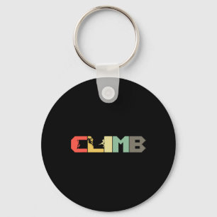 Retro Rock Climbing - Vintage Mountaineer Climb Cl Key Ring