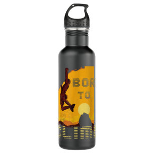 Retro rock climbing vintage sunset born to climb 710 ml water bottle