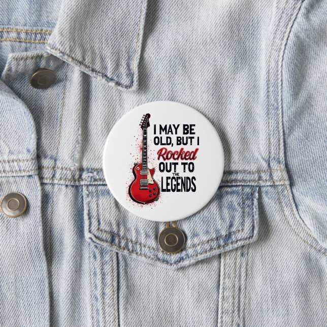Retro Rock Guitar Classic Music Nostalgia Design 7.5 Cm Round Badge (In Situ)