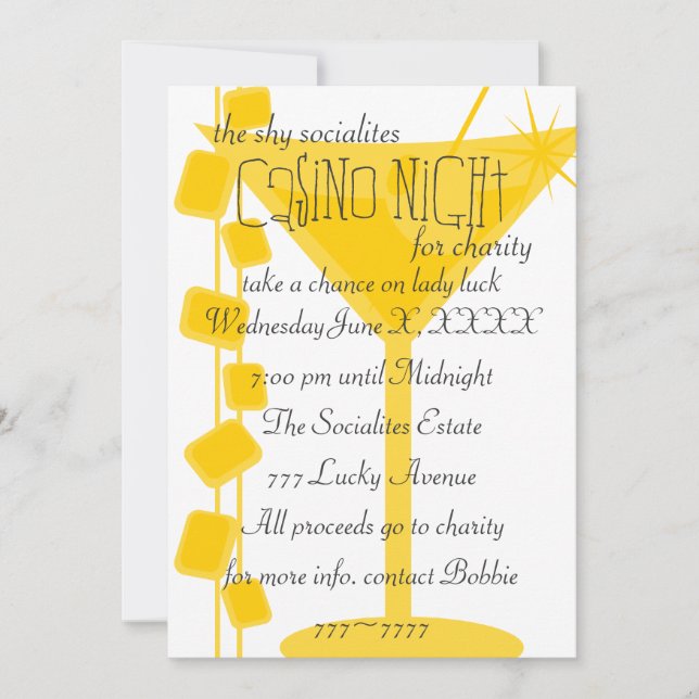 Retro Rock Martini Invitation (Front)