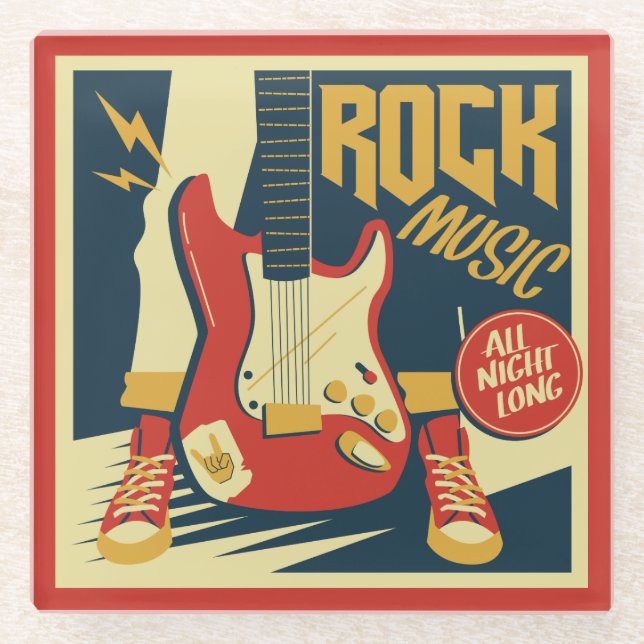 Retro Rock Music coaster (Front)