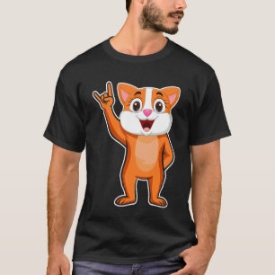 Retro Rock Music of Cute Cat T-Shirt