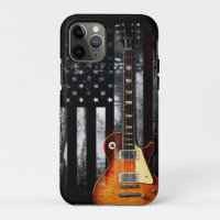 Retro Rock N Roll American Flag Guitar