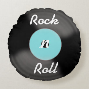 Retro Rock N Roll Record Throw Pillow