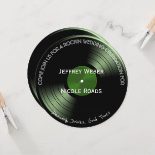 Retro Rock n Roll Vinyl Record Wedding Invitation