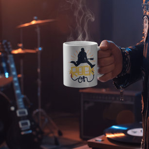 Retro Rock On Musician Silhouette Inspirational Coffee Mug