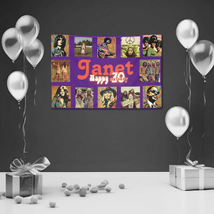 Retro Rock Photo Template 70th Birthday Banner
