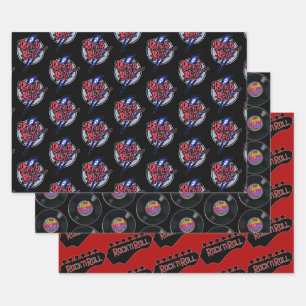 Retro Rock & Roll Collection Wrapping Paper Sheet