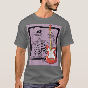 Retro Rock & Roll Skeleton Guitar Player Figure Mu T-Shirt