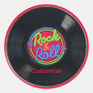 Retro Rock & Roll Vinyl Stickers