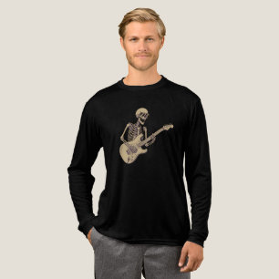 Retro Rock Skeleton Guitar Graphic Tri-Blend Shirt