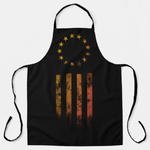 Retro Rock Sunset Grill 13 Star American Flag Apron