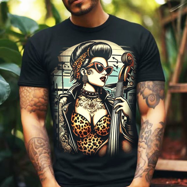 Retro Rockabilly Girl T-Shirt (Creator Uploaded)