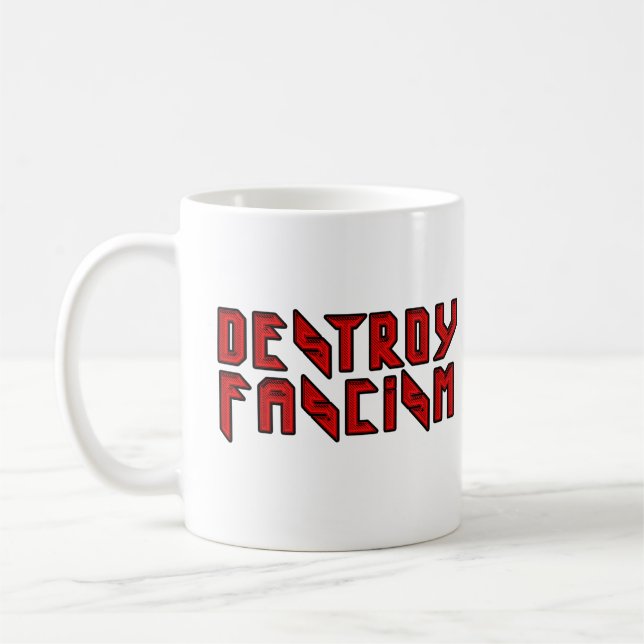 Retro Rocker - Destroy Fascism Coffee Mug (Left)